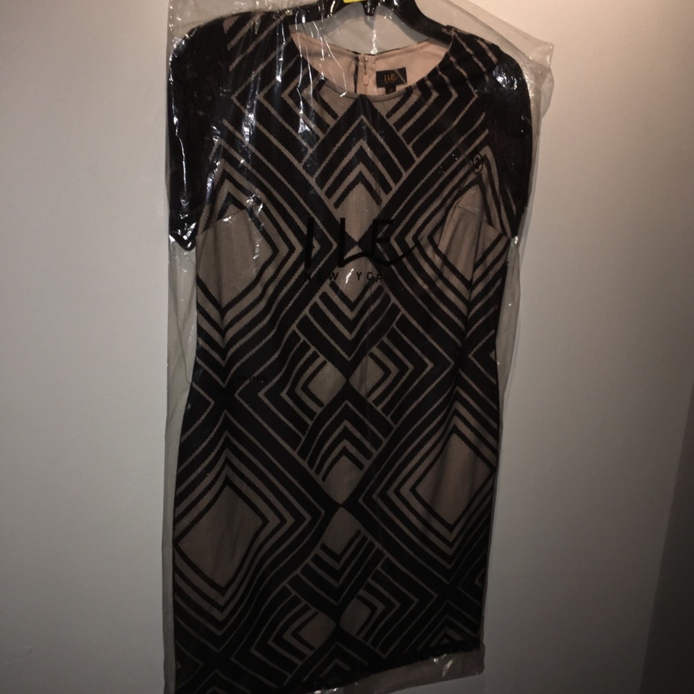 Black and Tan dress with beautiful detail